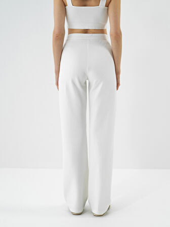 Xint Ekru Pamuk Dokulu Oversize Sweat Pantolon