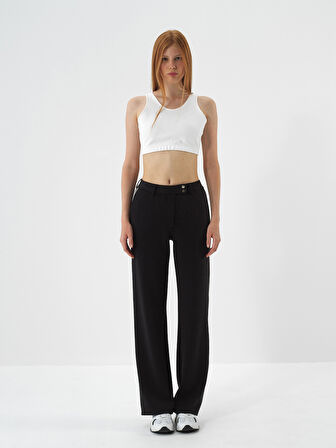 Xint Ekru Pamuk Dokulu Regular Fit Crop