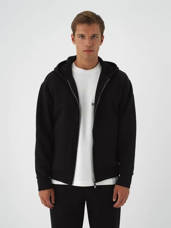 Xint Siyah Pamuk Dokulu Oversize Sweatmont