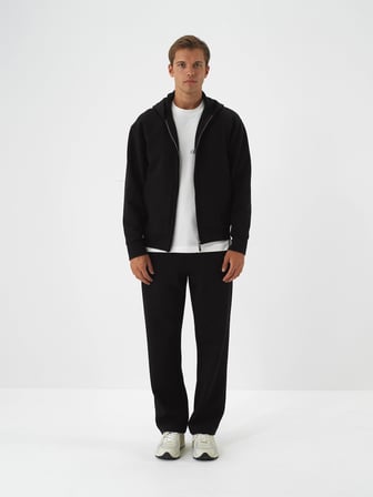 Xint Siyah Pamuk Dokulu Oversize Sweatmont