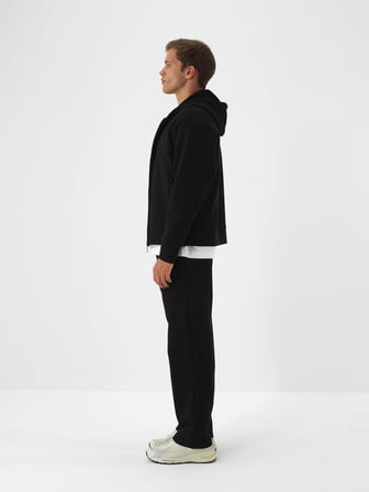 Xint Siyah Pamuk Dokulu Oversize Sweatmont