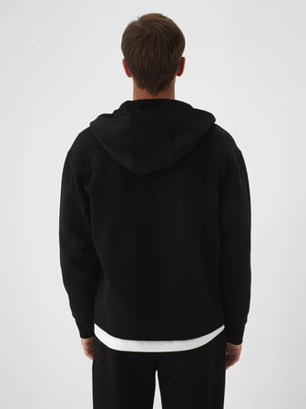 Xint Siyah Pamuk Dokulu Oversize Sweatmont