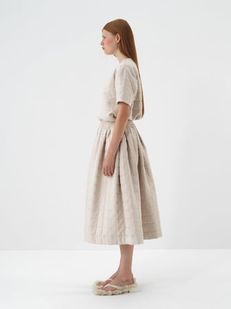 Xint Naturel Kapitone Dokulu Oversize Bluz