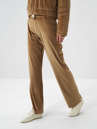 Xint Camel Lüks Dokulu Soft Kadife Oversize Pantolon