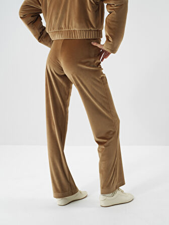 Xint Camel Lüks Dokulu Soft Kadife Oversize Pantolon