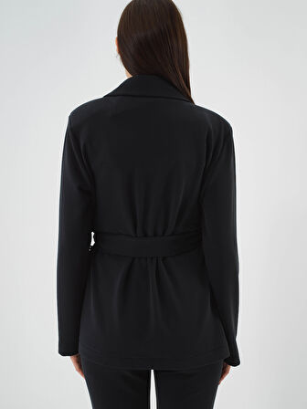 Xint Lacivert Modal Dokulu Oversize Ceket