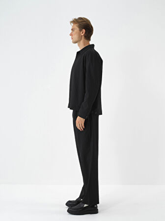 Xint Siyah Esnek Dokulu Regular Fit Ceket