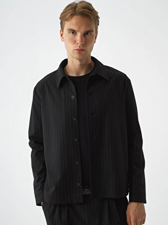 Xint Siyah Esnek Dokulu Regular Fit Ceket