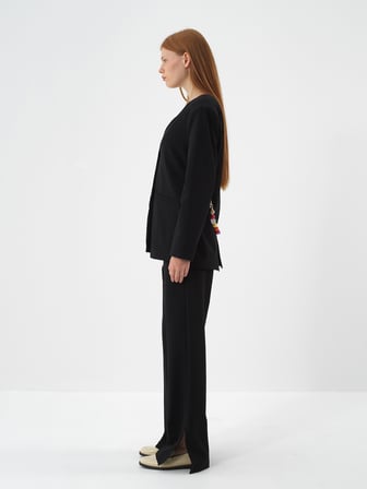 Xint Siyah Esnek Dokulu Regular Fit Pantolon