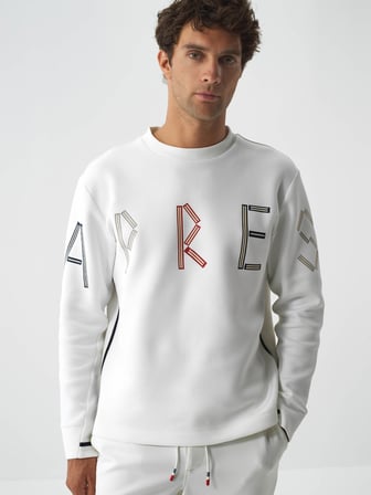 Xint Ekru Pamuk Dokulu Regular Fit Sweatshirt