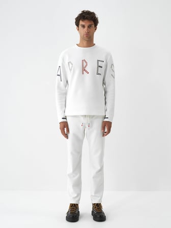 Xint Ekru Pamuk Dokulu Regular Fit Sweatshirt