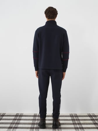 Xint Lacivert Pamuk Dokulu Regular Fit Sweatshirt