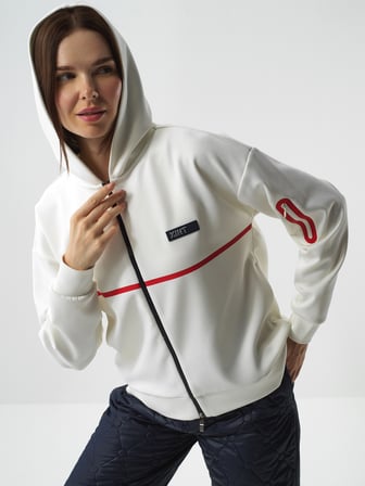 Xint Ekru Esnek Dokulu Oversize Sweatmont