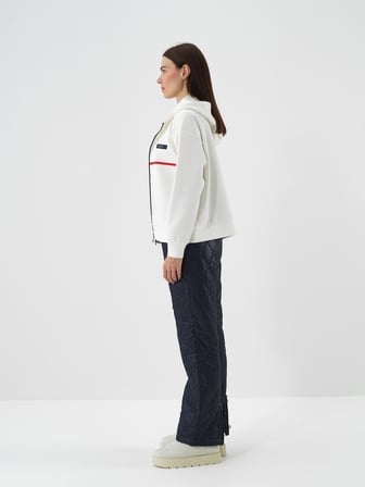 Xint Ekru Esnek Dokulu Oversize Sweatmont