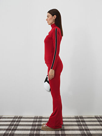 Xint Kırmızı Esnek Dokulu Slim Fit Tişört