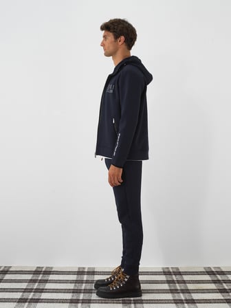 Xint Lacivert Pamuk Dokulu Regular Fit Sweatmont