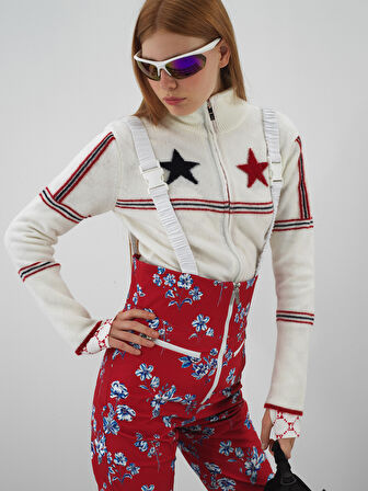 Xint Kırmızı Softshell Dokulu Regular Fit Kayak Salopeti