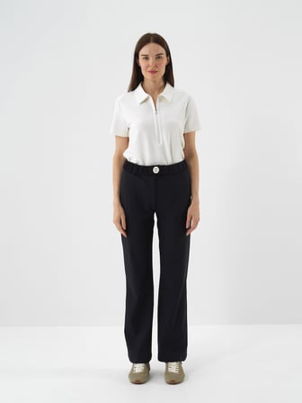 Xint Lacivert Esnek Dokulu Oversize Pantolon