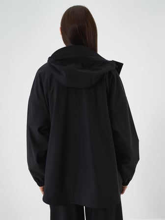 Xint Siyah Esnek Dokulu Oversize Mont