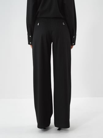 Xint Siyah Esnek Dokulu Oversize Pantolon