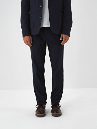 Xint Lacivert Pamuk Dokulu Regular Fit Pantolon