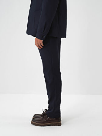 Xint Lacivert Pamuk Dokulu Regular Fit Pantolon