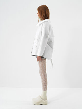 Xint Beyaz Formunu Koruyan Oversize Mont