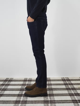 Xint Lacivert Pamuk Dokulu Slim Fit Denim Pantolon