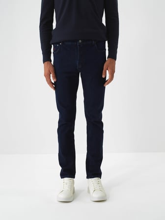 Xint Lacivert Pamuk Dokulu Slim Fit Denim Pantolon