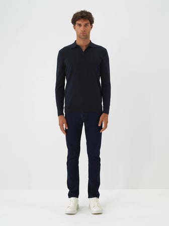 Xint Lacivert Pamuk Dokulu Slim Fit Denim Pantolon