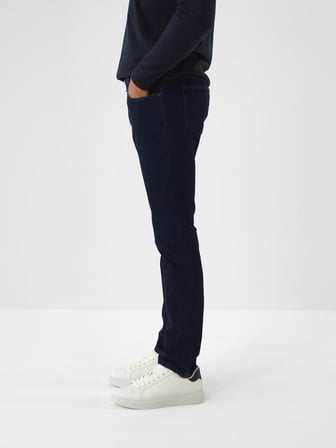 Xint Lacivert Pamuk Dokulu Slim Fit Denim Pantolon
