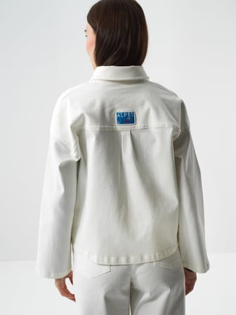 Xint Ekru Pamuk Dokulu Oversize Ceket