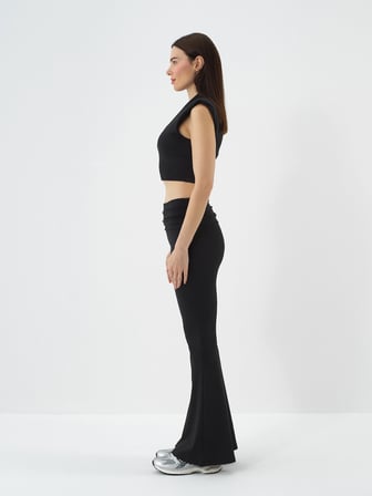 Xint Siyah Esnek Dokulu Slim Fit Tayt