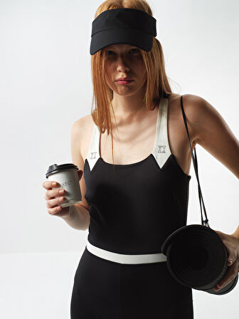 Xint Siyah Esnek Dokulu Slim Fit Tulum