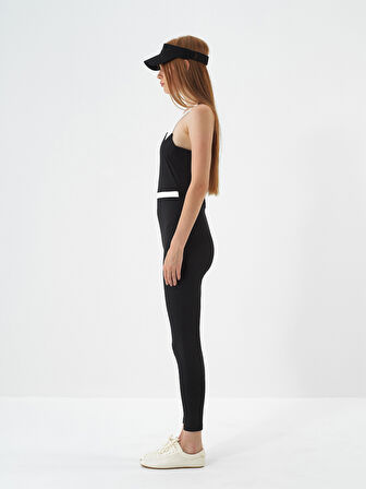 Xint Siyah Esnek Dokulu Slim Fit Tulum