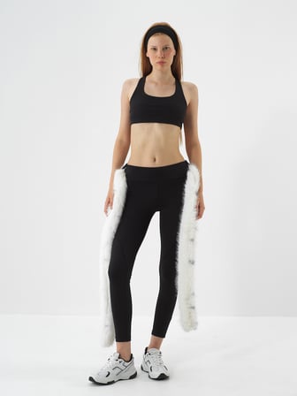Xint Siyah Esnek Dokulu Slim Fit Tayt