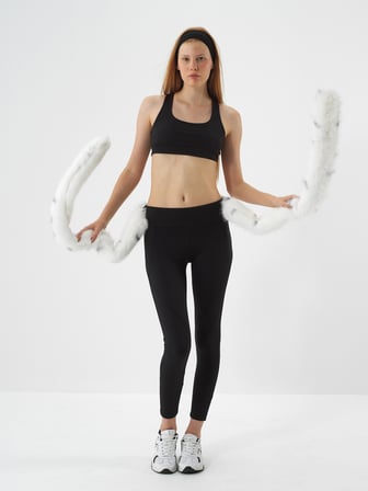 Xint Siyah Esnek Dokulu Slim Fit Tayt