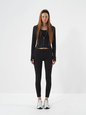 Xint Siyah Esnek Dokulu Regular Fit Sweatmont