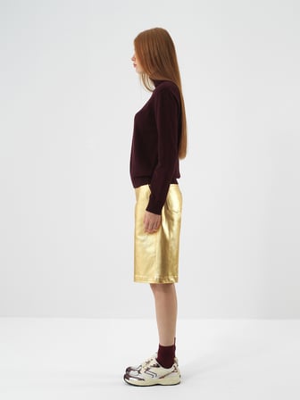 Xint Gold Pamuk Dokulu Oversize Şort