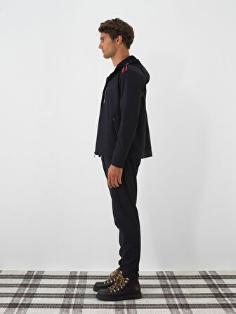 Xint Lacivert Esnek Dokulu Regular Fit Mont