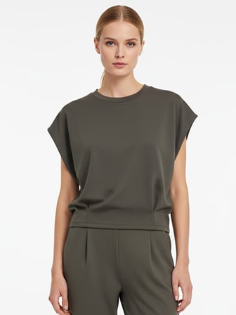 Xint Haki Pamuk Dokulu Oversize Bluz
