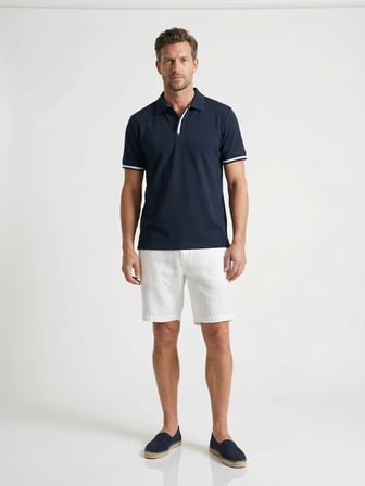 Xint Lacivert Pamuk Dokulu Slim Fit Tişört