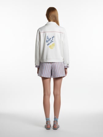 Xint Beyaz Pamuk Dokulu Oversize Sweatmont
