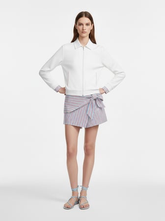Xint Beyaz Pamuk Dokulu Oversize Sweatmont