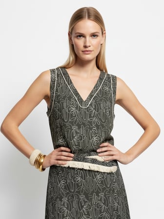 Xint Haki Pamuk Dokulu Oversize Bluz