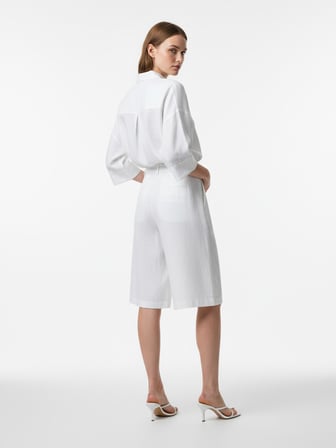 Xint Beyaz %100 Keten Oversize Şort