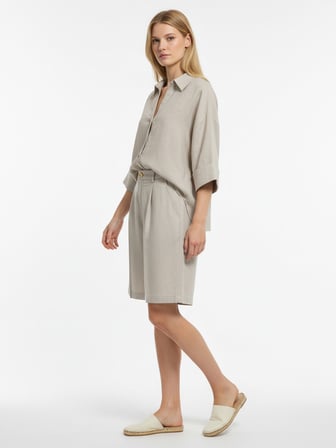 Xint Naturel %100 Keten Oversize Şort
