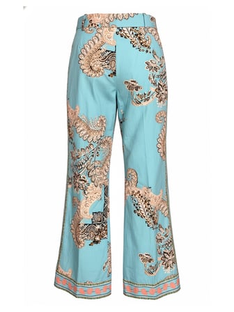 Xint Turkuaz Pamuk Dokulu Regular Fit Pantolon