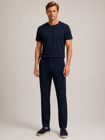 Xint Lacivert Pamuk Dokulu Slim Fit Jogger