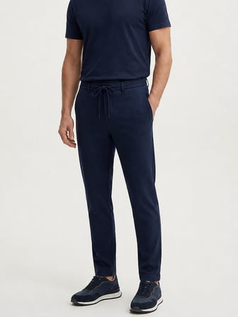 Xint Lacivert Pamuk Dokulu Slim Fit Jogger